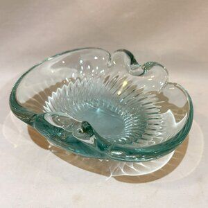 Arte Murano ICET Hand Blown Agua Blue Glass Ashtray